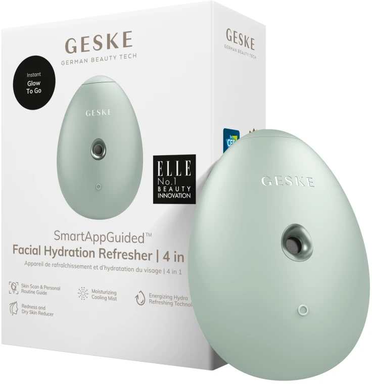 Акція на Электронный освежитель для увлажнения лица Geske Facial Hydration Refresher 4в1 green від Stylus