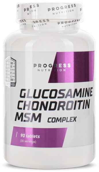 

Progress Nutrition Glucosamine Chondroitin Msm Глюкозамин, Хондроитин, МСМ 90 таблеток