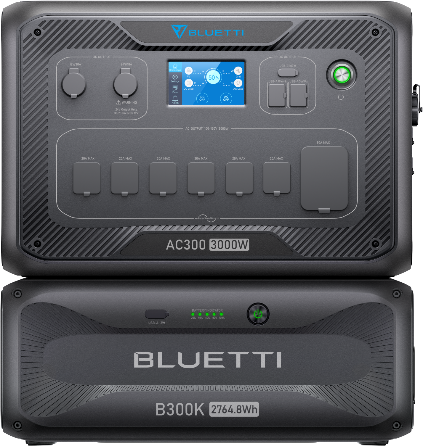 

Зарядна станція Bluetti AC300 3000W + Home Battery Backup B300K 2764.8Wh