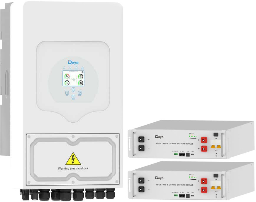 

Система зберігання енергії Deye SUN-6k-SG03LP1-EU 6kWh + Deye SE-G5.1 Pro-B 10.24kWh 2BAT LiFePO4 6000 циклів