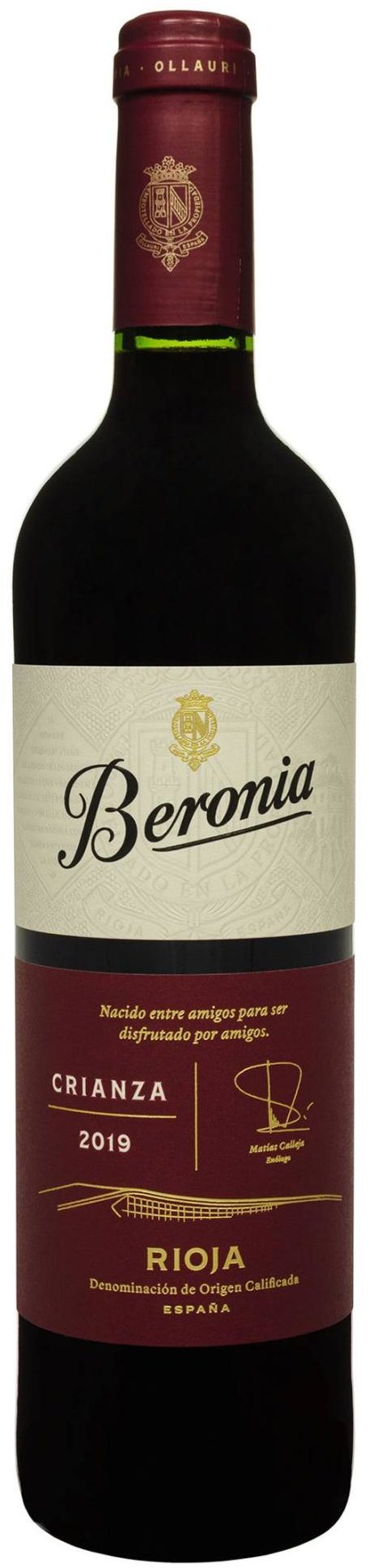 

Вино Beronia Rioja Crianza червоне сухе 0.75 л (FSH_8410023000420)