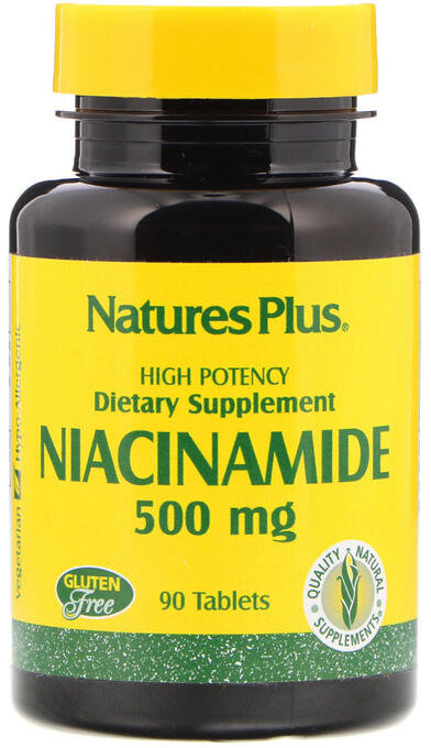 

Natures Plus Niacinamide 500 mg 90 tabs Ніацинамід (В3)