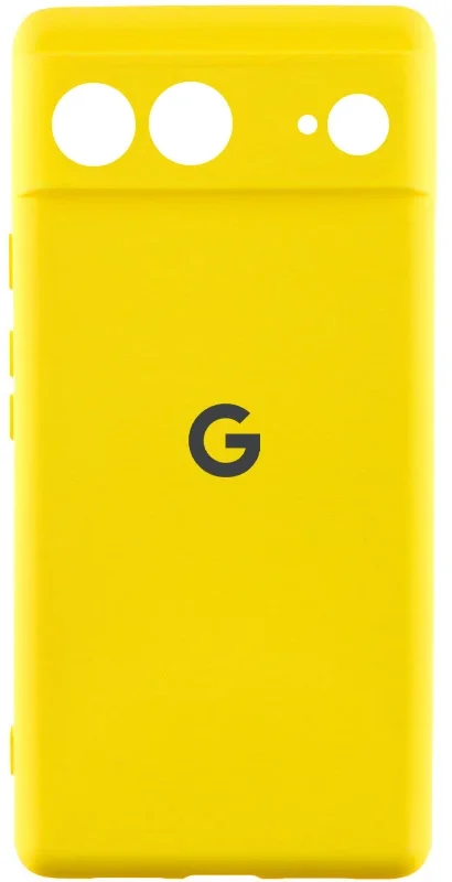 

Lakshmi Premium Silicone Case with Logo Full Camera Yellow for Google Pixel 7