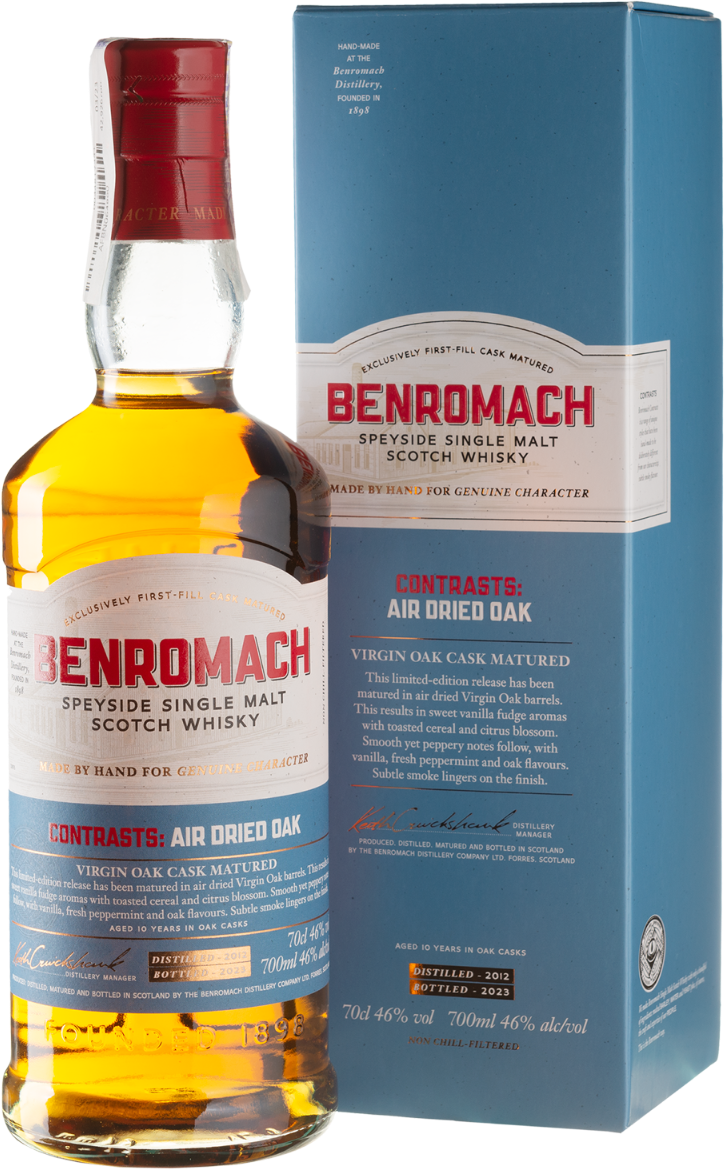 Акція на Виски Benromach Virgin Oak Air Dried, 0.7л 46%, в подарочной упаковке (BWT1867) від Stylus