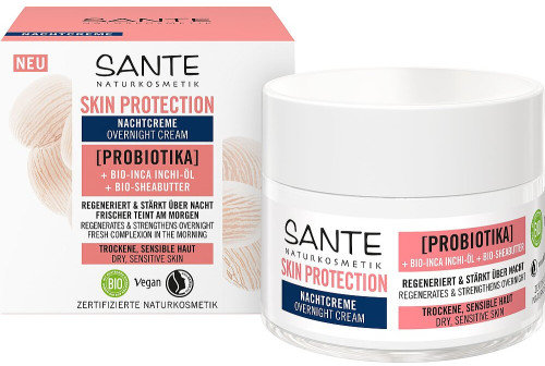 Акція на Sante Skin Protect Cream БИО-Крем ночной для сухой и чувствительной кожи лица, с пробиотиками 50ml від Stylus