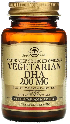 Акція на Solgar Natural Omega-3 Vegetarian Dha 200 mg Солгар Омега 3 50 веганских капсул від Stylus