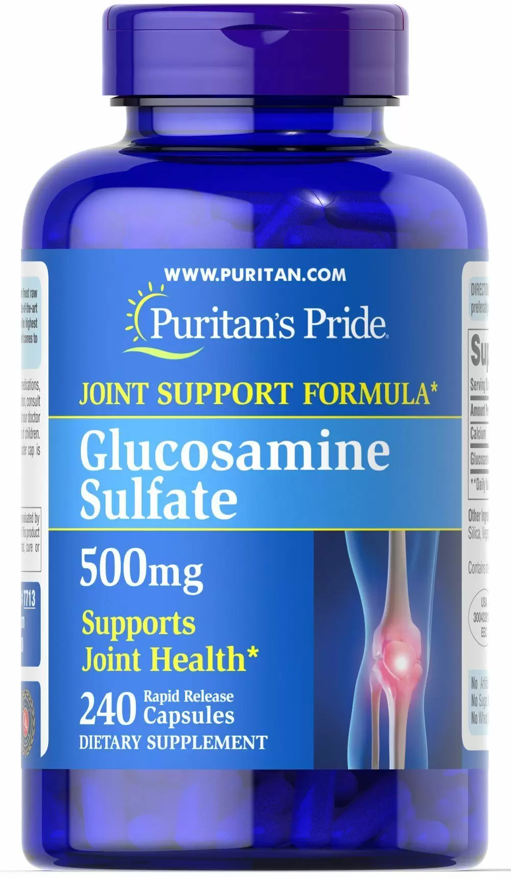 

Puritan's Pride Glucosamine Sulfate 500 mg Глюкозамина сульфат 240 капсул