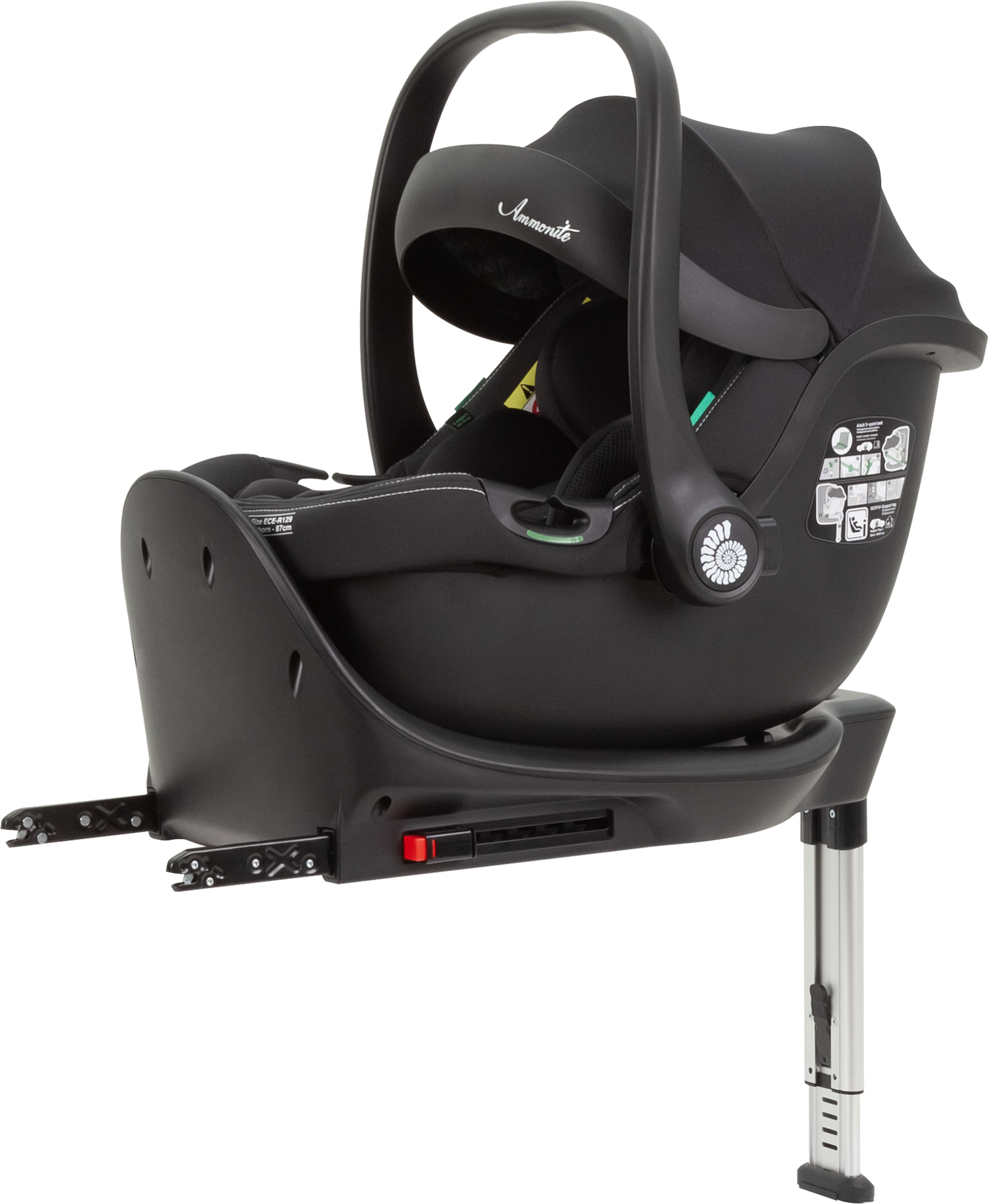 Акція на Автокресло+база Carrello Ammonite CRL-8801+CRL-8802 Absolute Black i-Size 40-87 см Isofix від Stylus