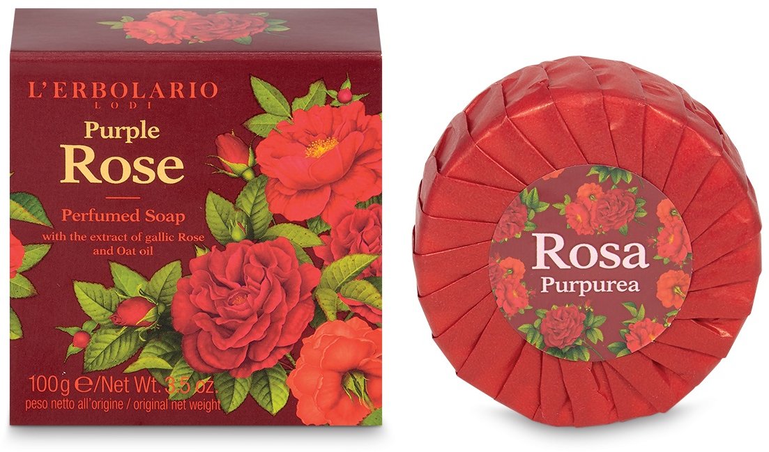 

L'Erbolario Perfumed Soap Purple Rose and Oat oil Душистое мыло Пурпурная Роза 100 g