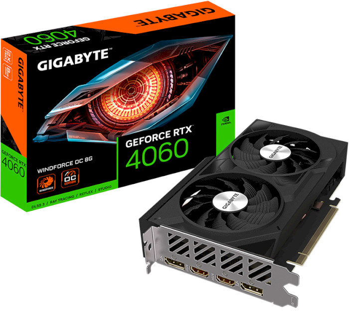 Акція на Gigabyte GeForce Rtx 4060 Windforce Oc 8G (GV-N4060WF2OC-8GD) від Stylus