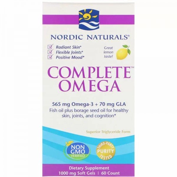 

Nordic Naturals Complete Omega Lemon 1000 mg Омега 3-6-9 зі смаком лимона 60 гелевих капсул