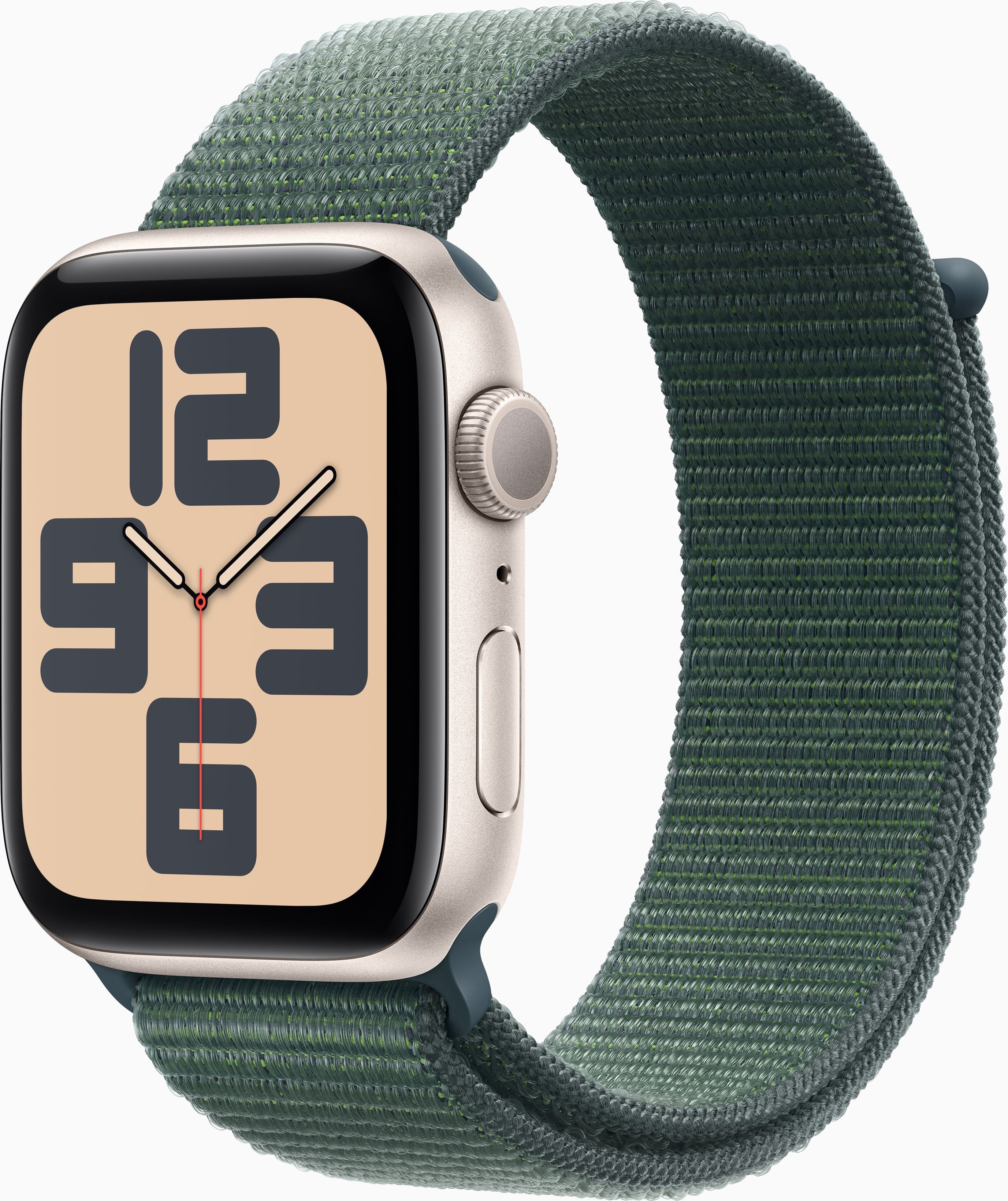 

Apple Watch Se 2 2024 44mm Gps Starlight Aluminum Case with Lake Green Sport Loop (MXEW3)