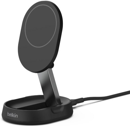 Акція на Belkin Wireless Charger Magnetic Stand 15W Black (WIA008VFBK) for iPhone 16 I 15 I 14 I 13 I 12 series від Stylus