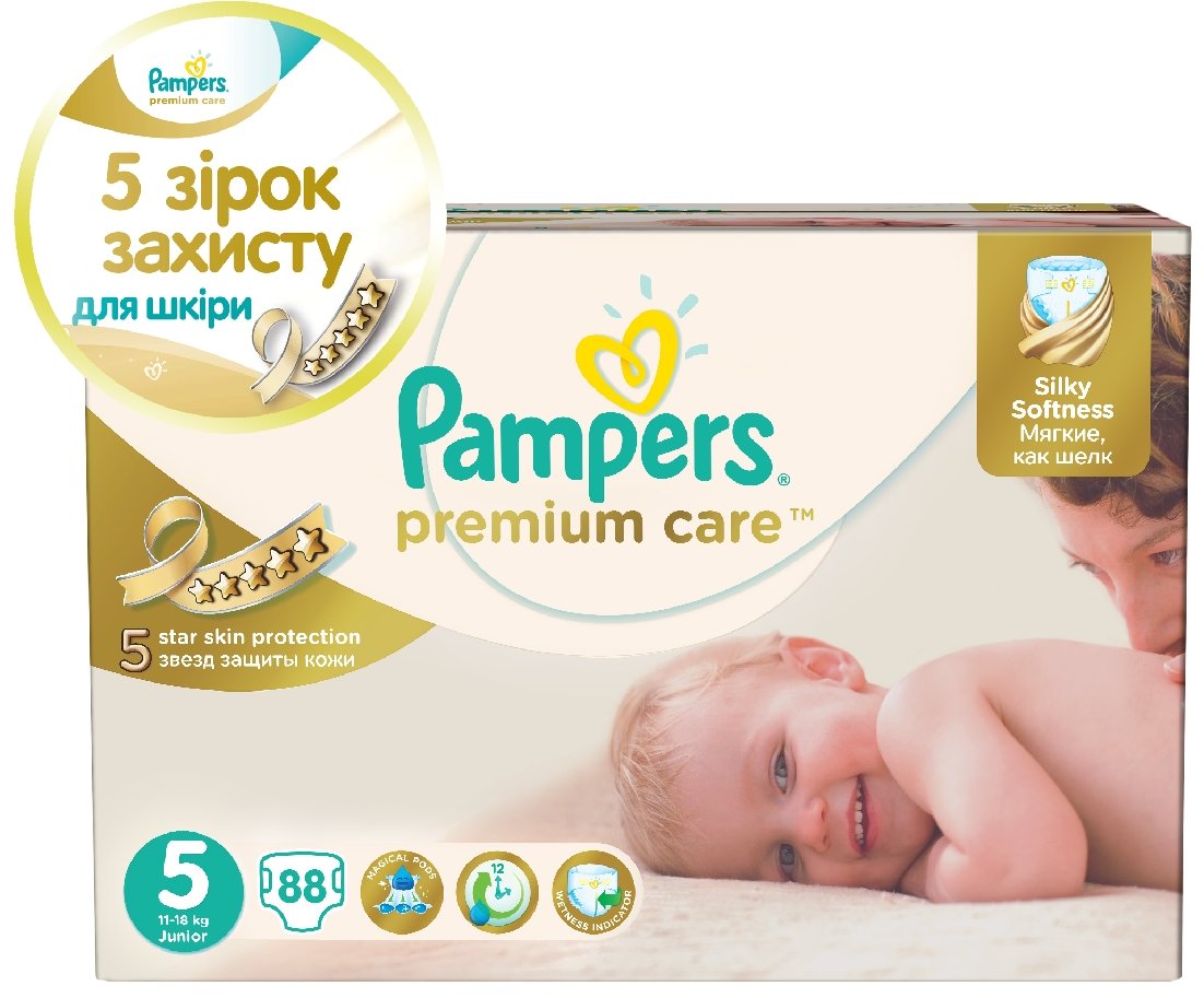

Подгузники Pampers Premium Care Junior (11-25 кг) Мега 88шт (4015400541813)