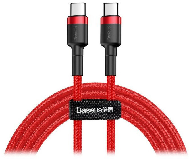 Акція на Baseus Cable USB-C to USB-C Cafule Pd 2.0 60W 2m Red (CATKLF-H09) від Stylus