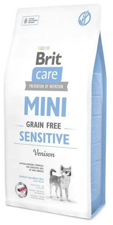 

Сухой корм Brit Care Mini Gf Sensitive для собак малых пород с чувствительным пищеварением Оленина 2 кг + 3 паучи 85 г (2700000049440)