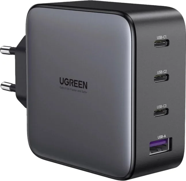 Акція на Ugreen Wall Charger USB+3xUSB-C CD226 GaN 100W Grey (40747) від Stylus