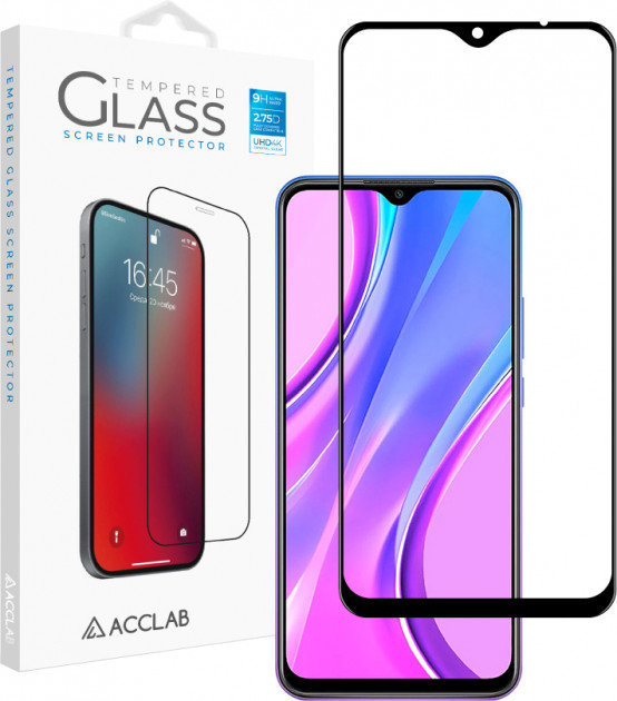 

Acclab Tempered Glass Full Glue Black for Xiaomi Redmi 9