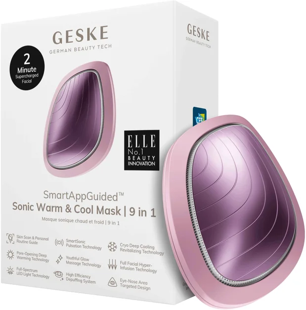 Акція на Звуковая маска тепло и холод Geske Sonic Warm & Cool Mask 9 в 1 Pink (GK000002PK01) від Stylus