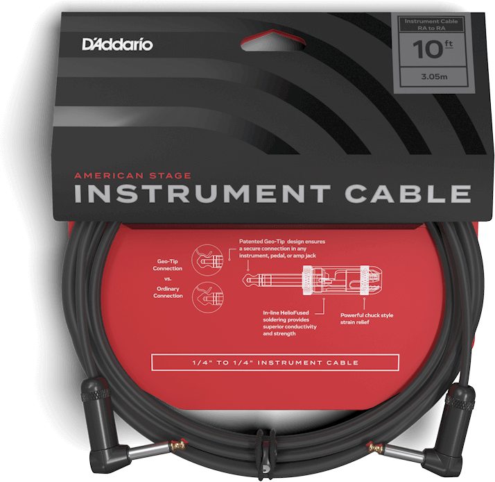 

Инструментальный кабель D'addario PW-AMSGRR-10 American Stage, Right-to-Right (3m)