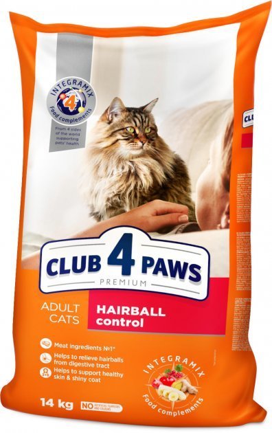 Акція на Сухий корм Club 4 Paws Premium Adult cats для виведення вовни для дорослих кішок 14 кг (4820083909337) від Y.UA