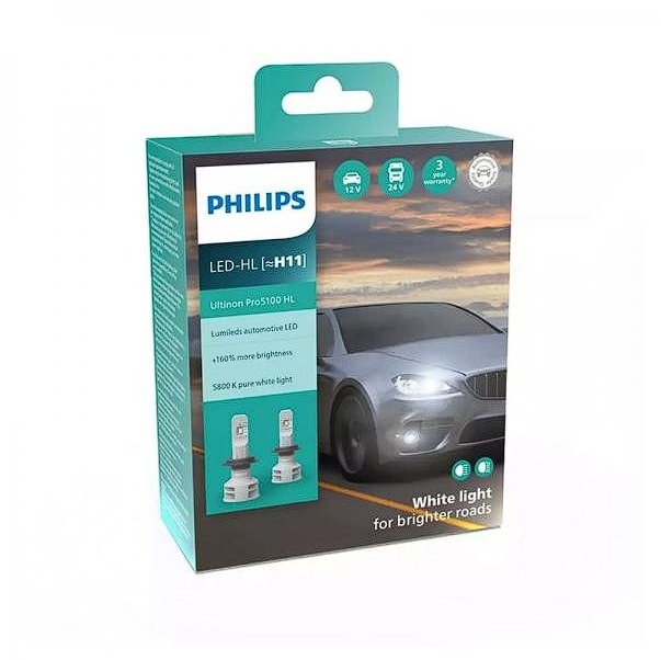 Акція на Светодиодная автолампа Philips H11 Ultinon Pro5100 +160% 12/24V (11362U51X2) від Stylus