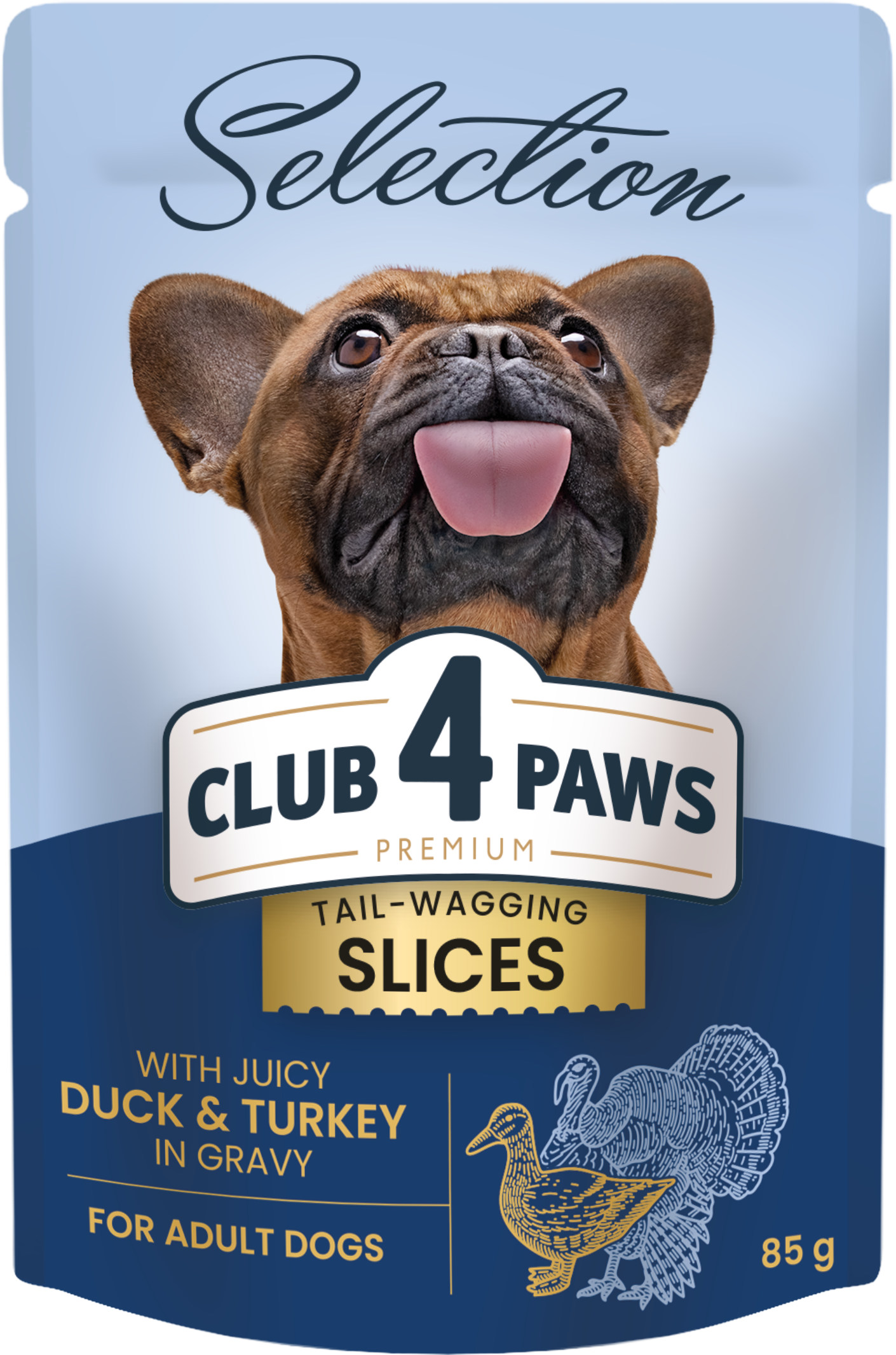 Акція на Влажный корм Club 4 Paws Premium Selection Кусочки с уткой и индейкой в ​​соусе для собак малых пород 12х85 г (4820215368049) від Stylus