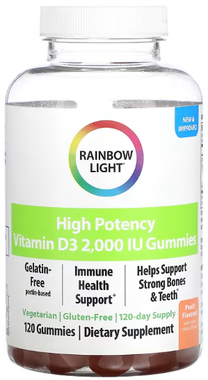 

Rainbow Light High Potency Vitamin D3 Peach Витамин Д3 120 жевательных конфет вкус персик