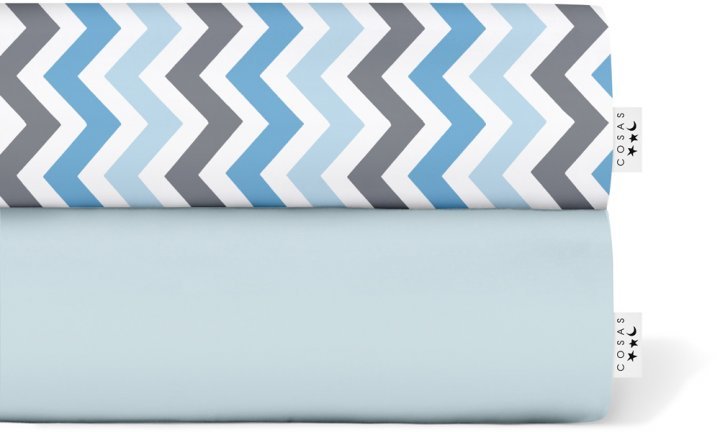 

Набор простыней Cosas Light blue/Zigzag blue grey 120x60 см (4822052056769)