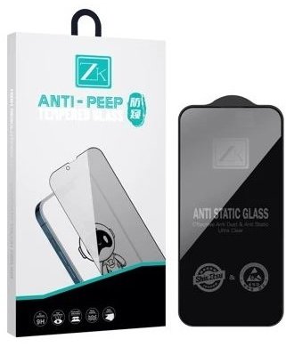 

Zk Premium Tempered Glass 2.5D Anti-spy 0.26mm Black для iPhone 16 Pro