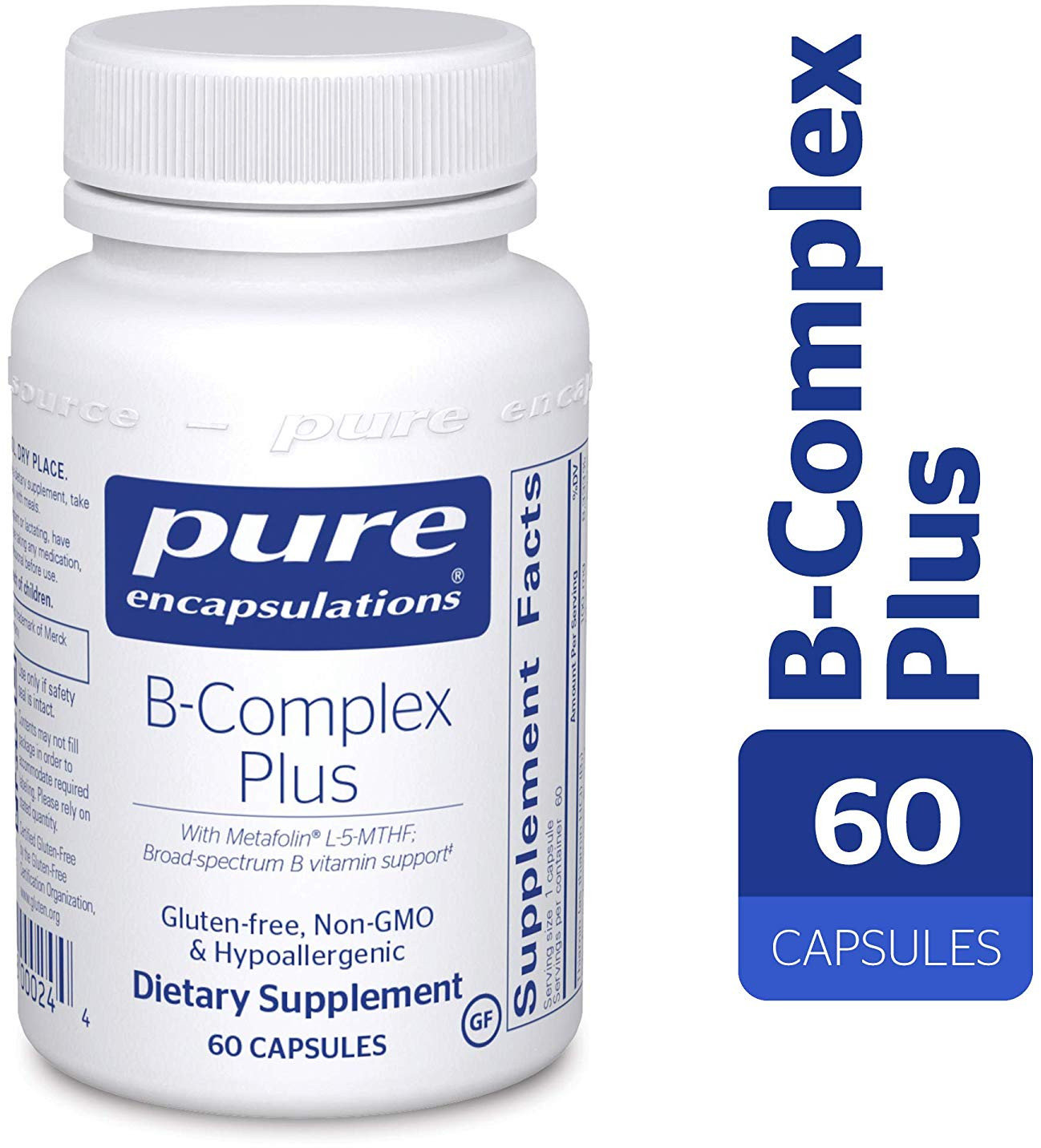 

Pure Encapsulations B-Complex Plus 60 caps Витамин B (сбалансированная витаминная формула)