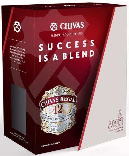 Акція на Виски Chivas Regal 12 years old, 0.7л 40% + 2 стакана (STA5000299601884) від Stylus