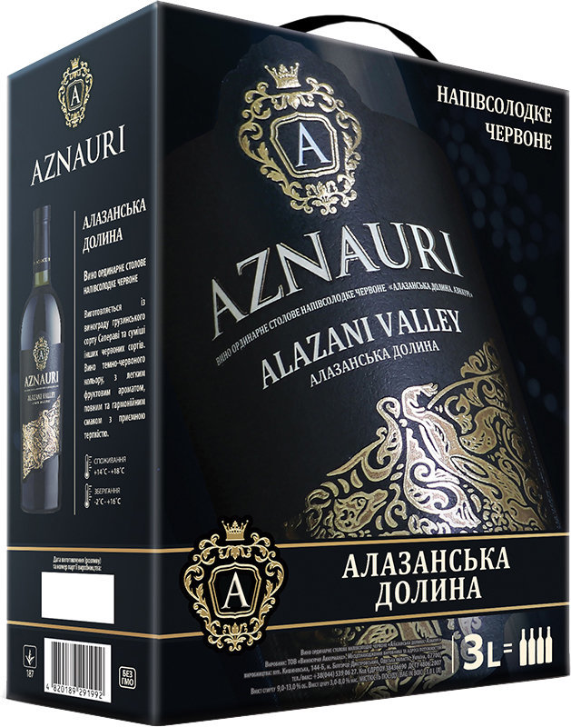 

Вино Aznauri Алазанська долина червоне напівсолодке 3л 9-13% (PLK4820189291992)