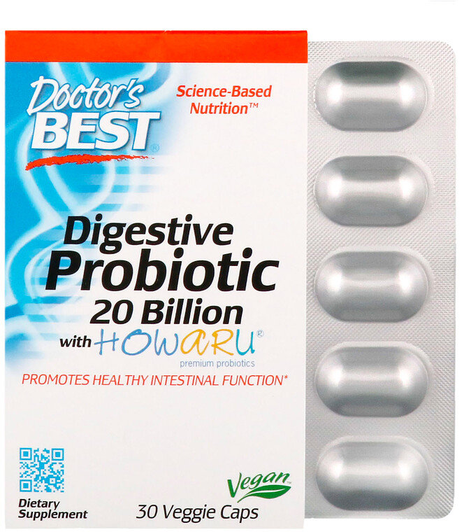Акція на Doctor's Best, Digestive Probiotic with Howaru, 20 Billion CFU, 30 Veggie Caps (DRB-00362) від Stylus