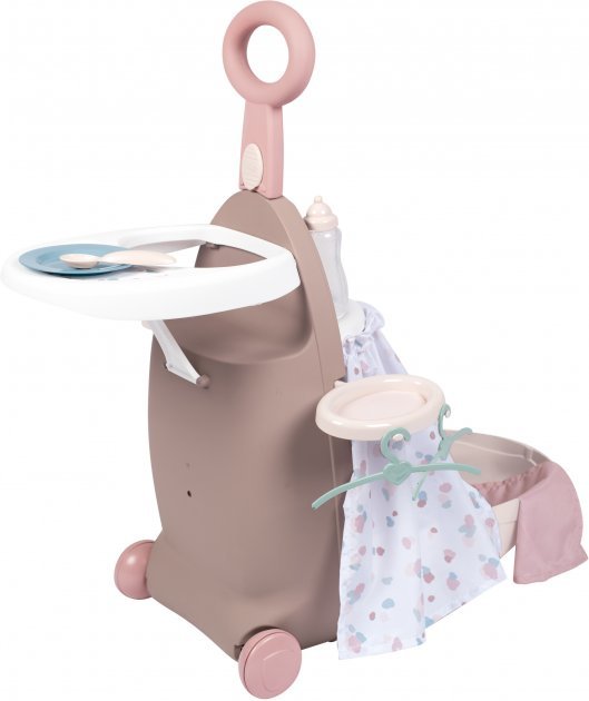 Акція на Игровой набор Smoby Toys Baby Nurse Раскладной чемодан 3 в 1 Серо-розовый (220374) від Stylus