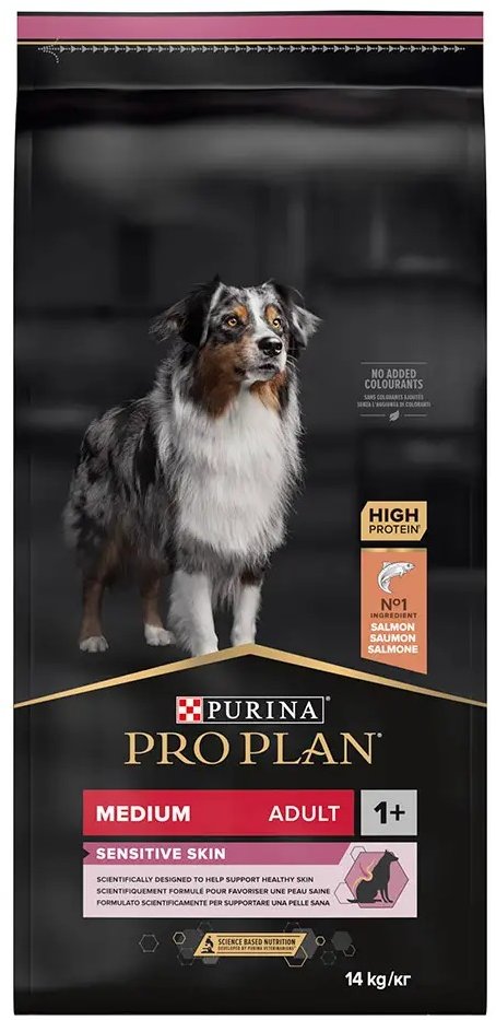 

Сухий корм для собак Purina ProPlan Medium Sensitive Для середніх порід схильних до алергії з лососем 14 кг (12375802)