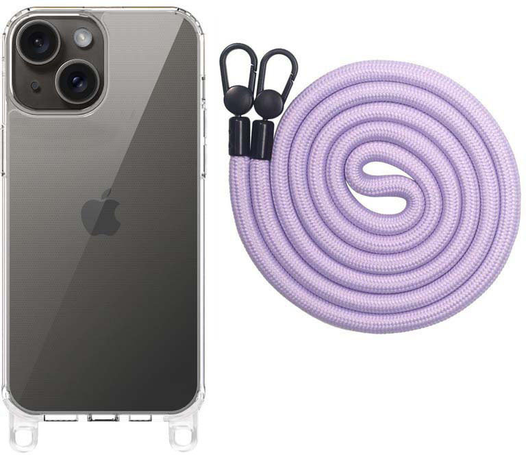 

Epic Tpu Transparent with Straps Light Purple for iPhone 15