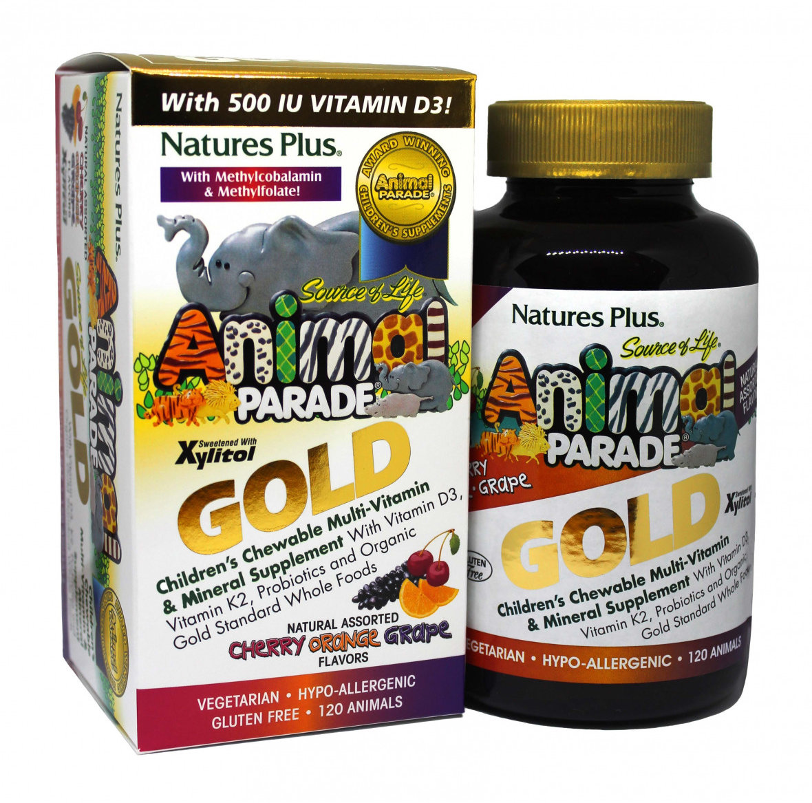 

Natures Plus Animal Parade Gold 120 chewables Мультівітаміни для дітей, смак асорті