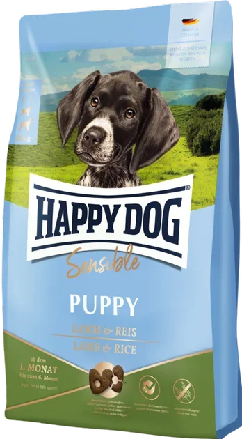 Акція на Сухой корм для щенков Happy Dog Sensible Puppy Lamm&Rice с ягненком и рисом 4 кг (61010) від Stylus