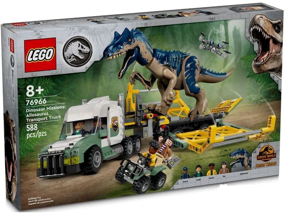 

Конструктор Lego Jurassic World Миссии динозавров: Грузовик для перевозки аллозавра 588 деталей (76966)