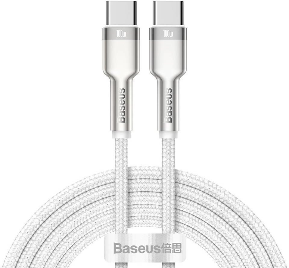 Акція на Baseus Cable USB-C to USB-C Cafule Metal 100W 2m White (CATJK-D02) від Stylus