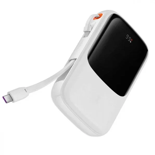 Акція на Baseus Power Bank 10000mAh Qpow Digital Display with Cable USB-C 15W White (PPQD050002) від Stylus