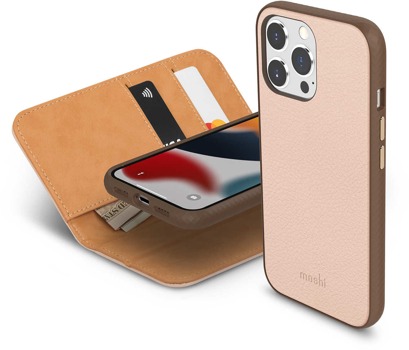 

Moshi Overture Case with Detachable Magnetic Wallet Luna Pink (99MO133303) for iPhone 13 Pro