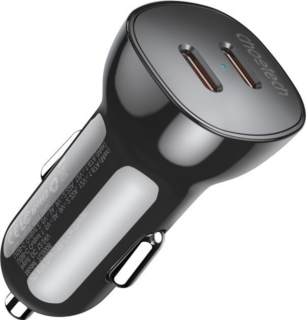 Акція на Choetech Car Charger 2хUSB-C 40W Black (TC0008) від Y.UA