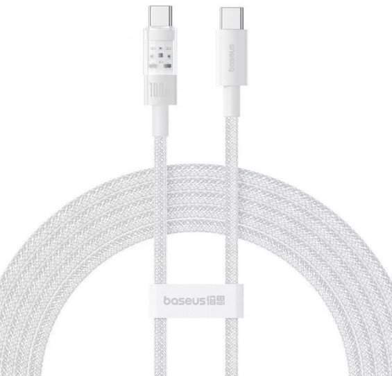 

Baseus Cable USB-C to USB-C Gem Fast-Charging 100W 2m White (P10373000211-01)