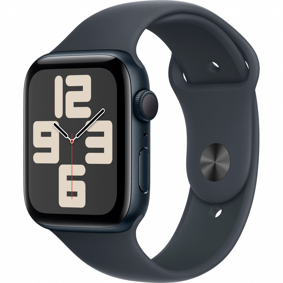 Акція на Apple Watch Se 2 2024 44mm Gps Midnight Aluminum Case with Midnight Sport Band - S/M (MXEJ3QH/A) від Stylus