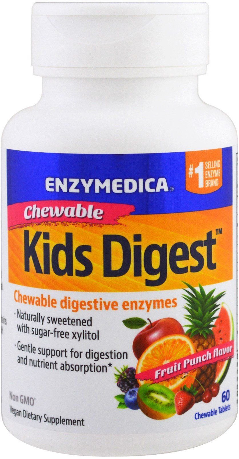 Акція на Enzymedica Kids Digest Chewable Digestive Enzymes Пищеварительные ферменты для детей 60 жевательных таблеток с фруктовым вкусом від Stylus