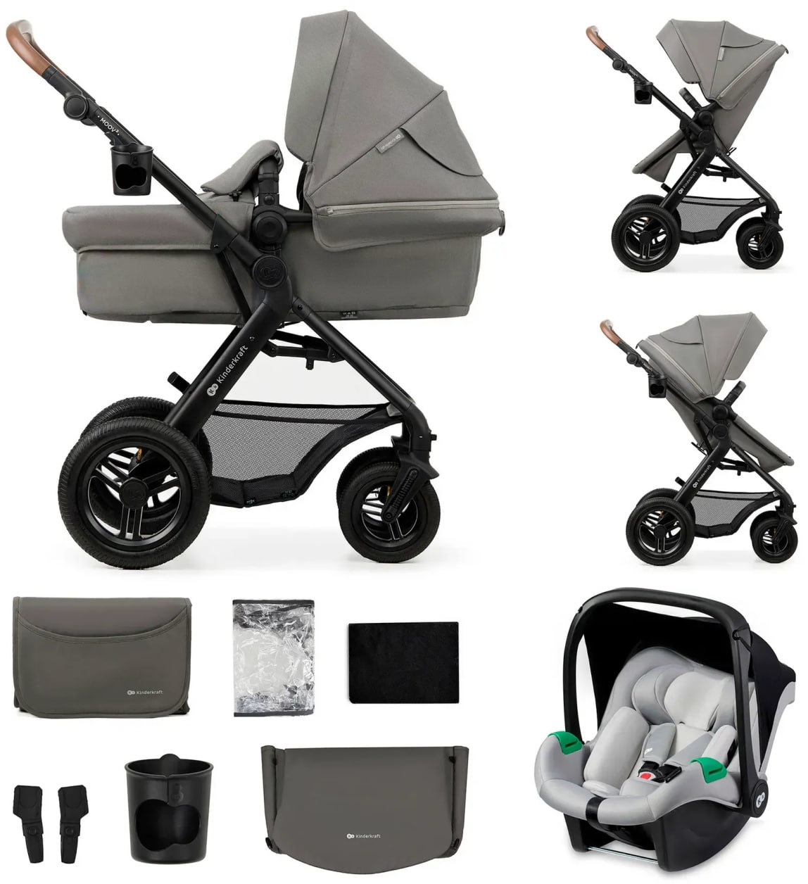 

Універсальний візочок 3 в 1 Kinderkraft Moov 2 Air Light Gray (KSMOOV02LGR3000)