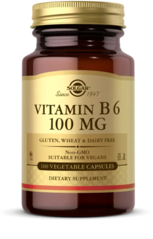 

Solgar Vitamin B6 100 mg Витамин В6 100 вегетарианских капсул