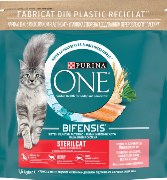 Акція на Сухой корм Purina One Sterilised для стерилизованных кошек с лососем и пшеницей 1.5 кг (8445290070913) від Stylus